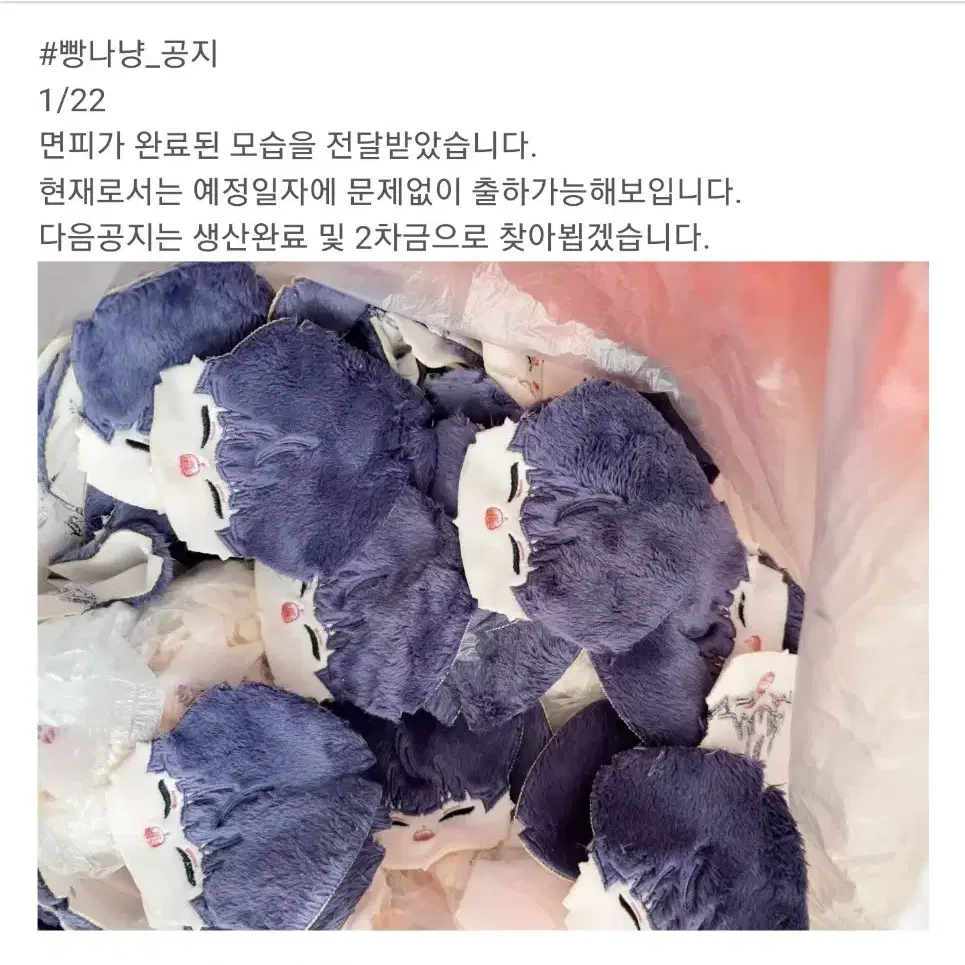 괴수8호 비공식 솜인형 빵나냥 합배