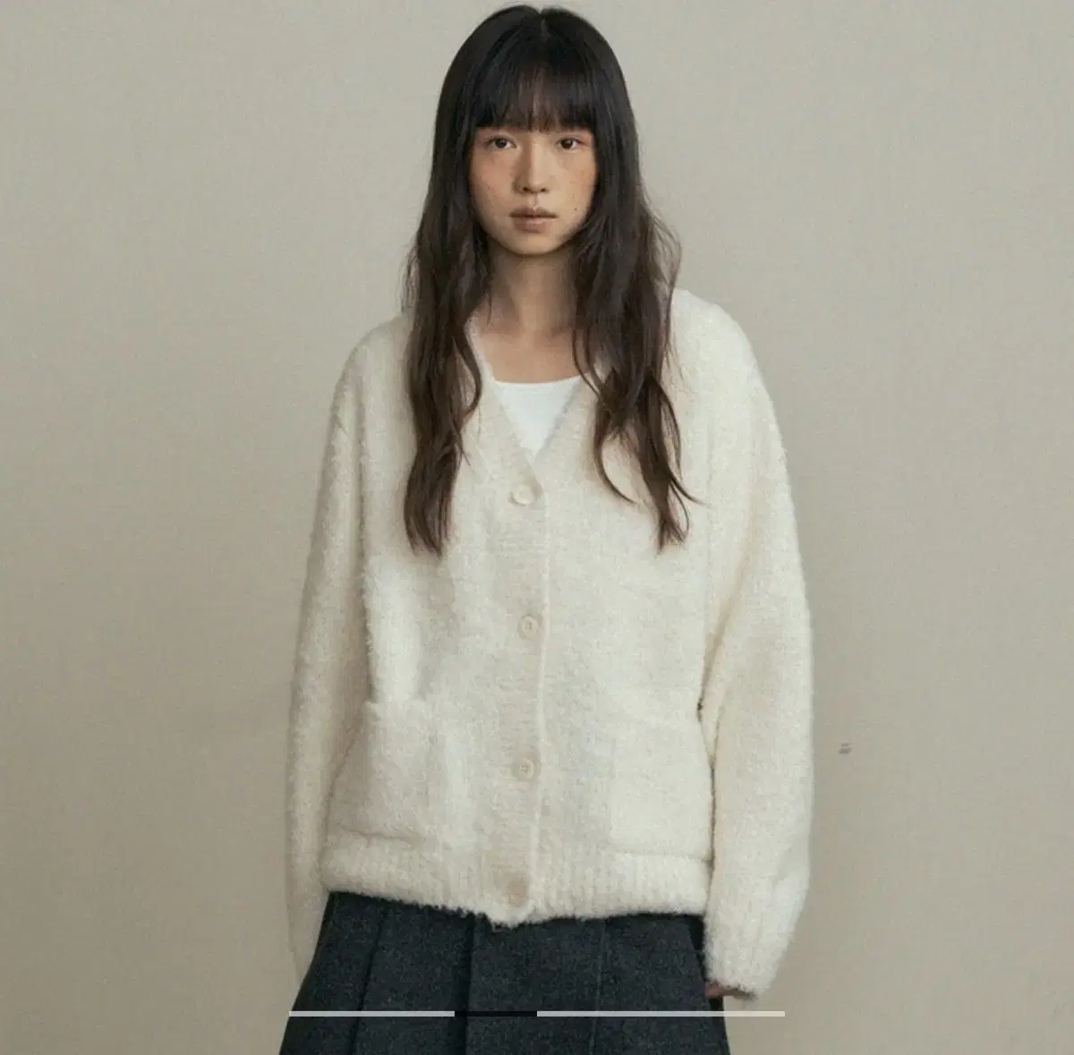 [Lingseoul 링서울] boucle knit cardigan_ivo