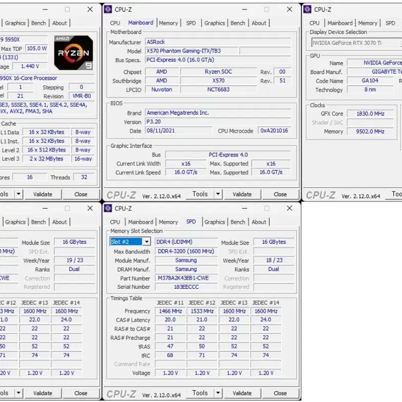 NZXT H1 V2 5950X / MEM 32GB / 3070TI 판매