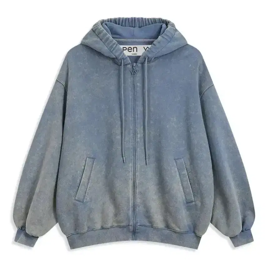 OPENYY WIDE BOX HOODIE, BLUE 후드 집업 피그먼트