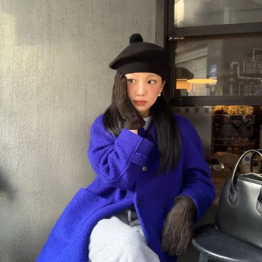 [새상품]셀리앤리옹 MADE - Boucle half Coat (Blue