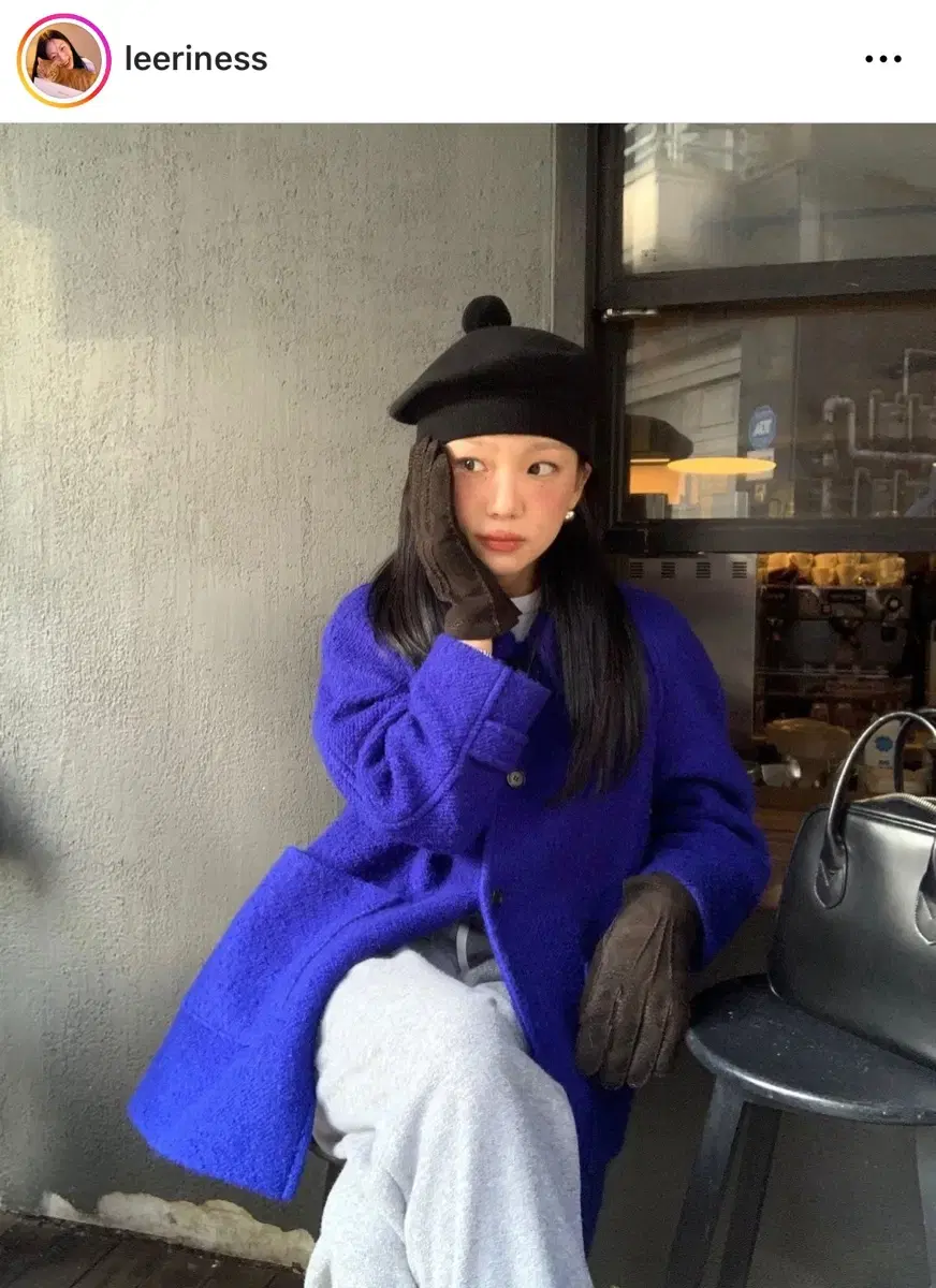 [새상품]셀리앤리옹 MADE - Boucle half Coat (Blue