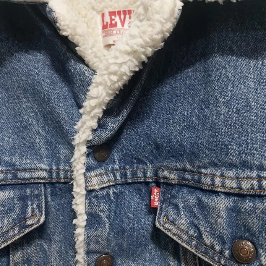 Levi's 미국산 80s 빈티지 쉐르파 트러커 데님 자켓