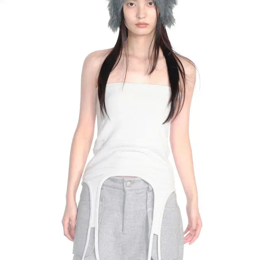 Cerric Garter cotton skirt / light gray