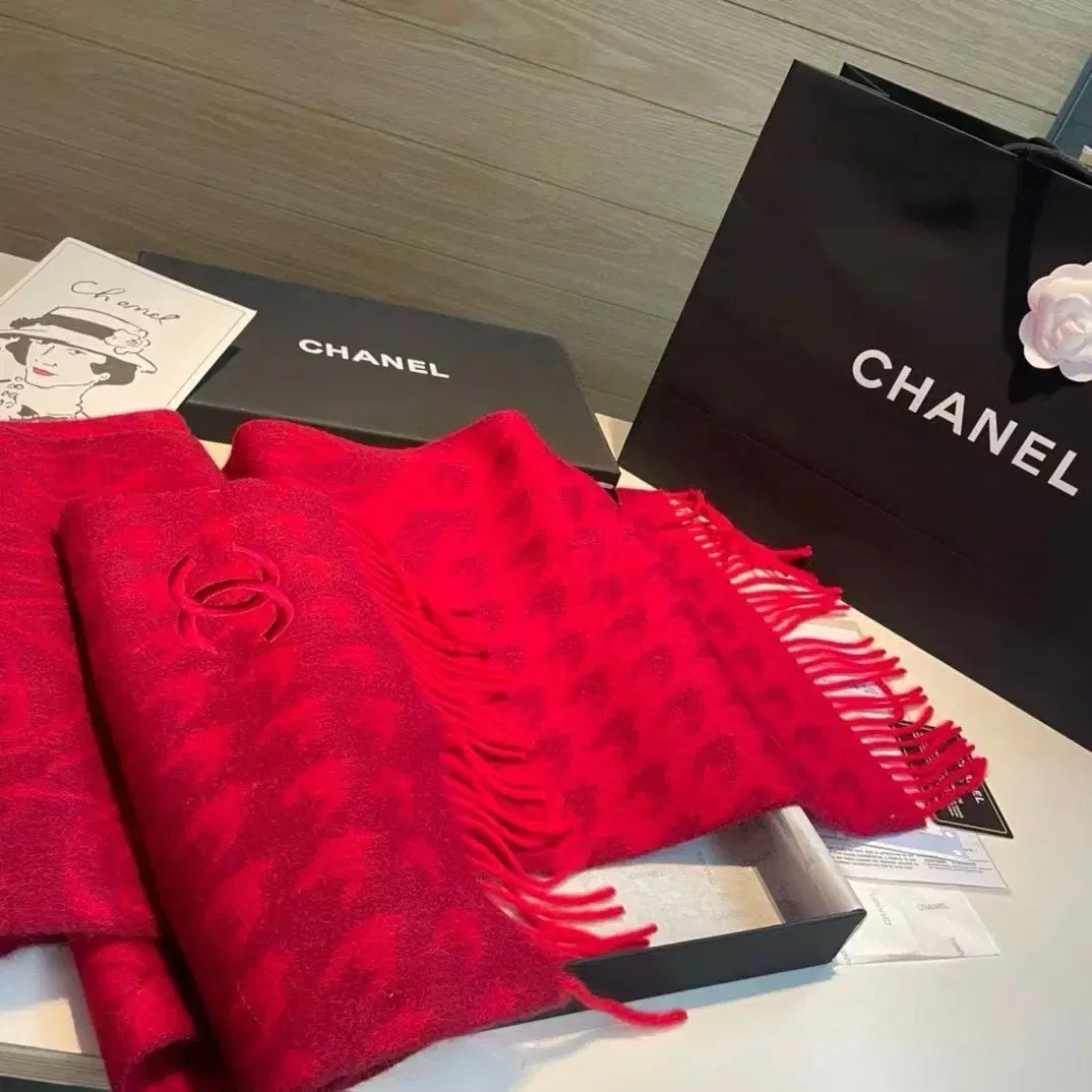 Chanel 샤넬  여사 스카프 정품 캐시미어 100%