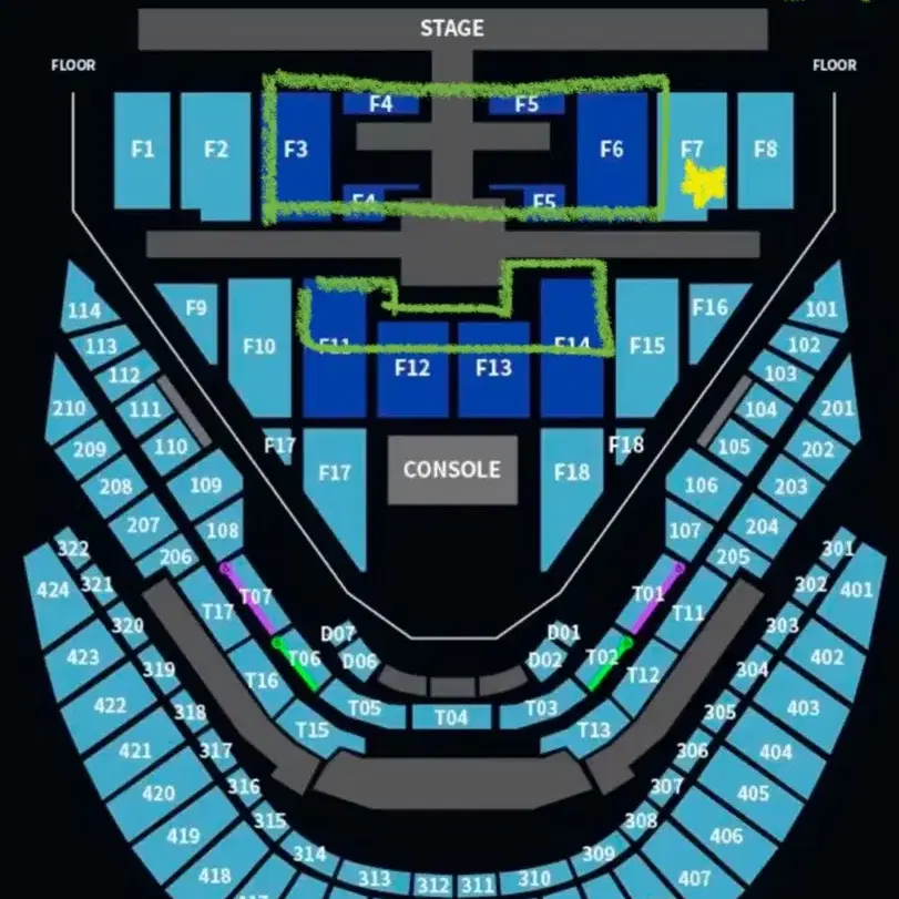 nct127 칠콘 콘서트 막콘 플로어 자리교환 구해요