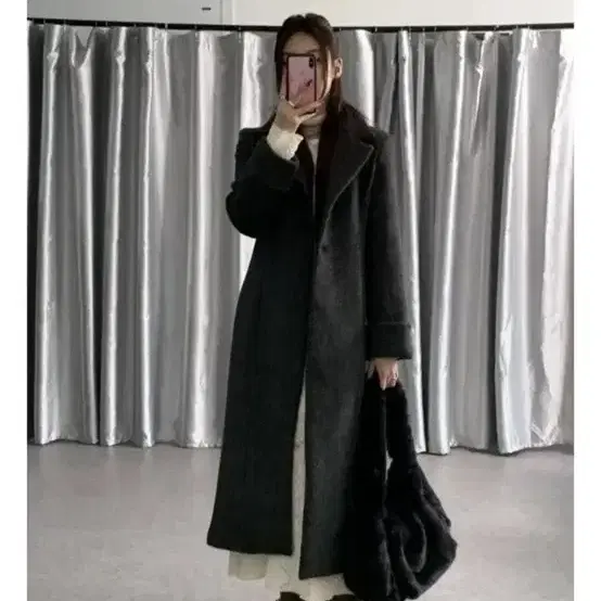 루루서울 코트 runway maxi wool coat (차콜)