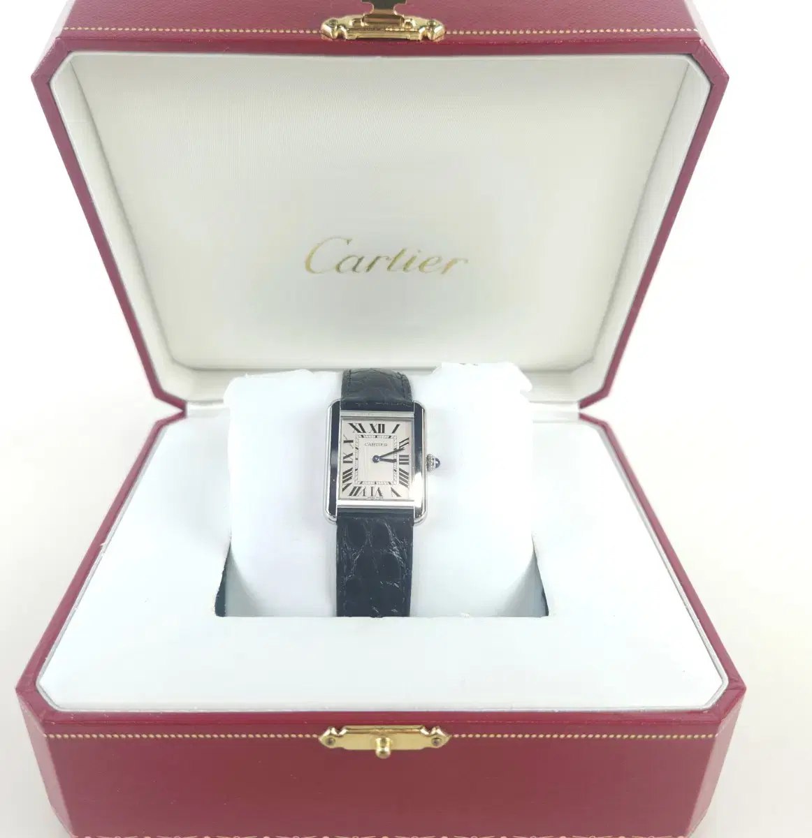 Small Cartier Tank Solo Watch with Metal Strap