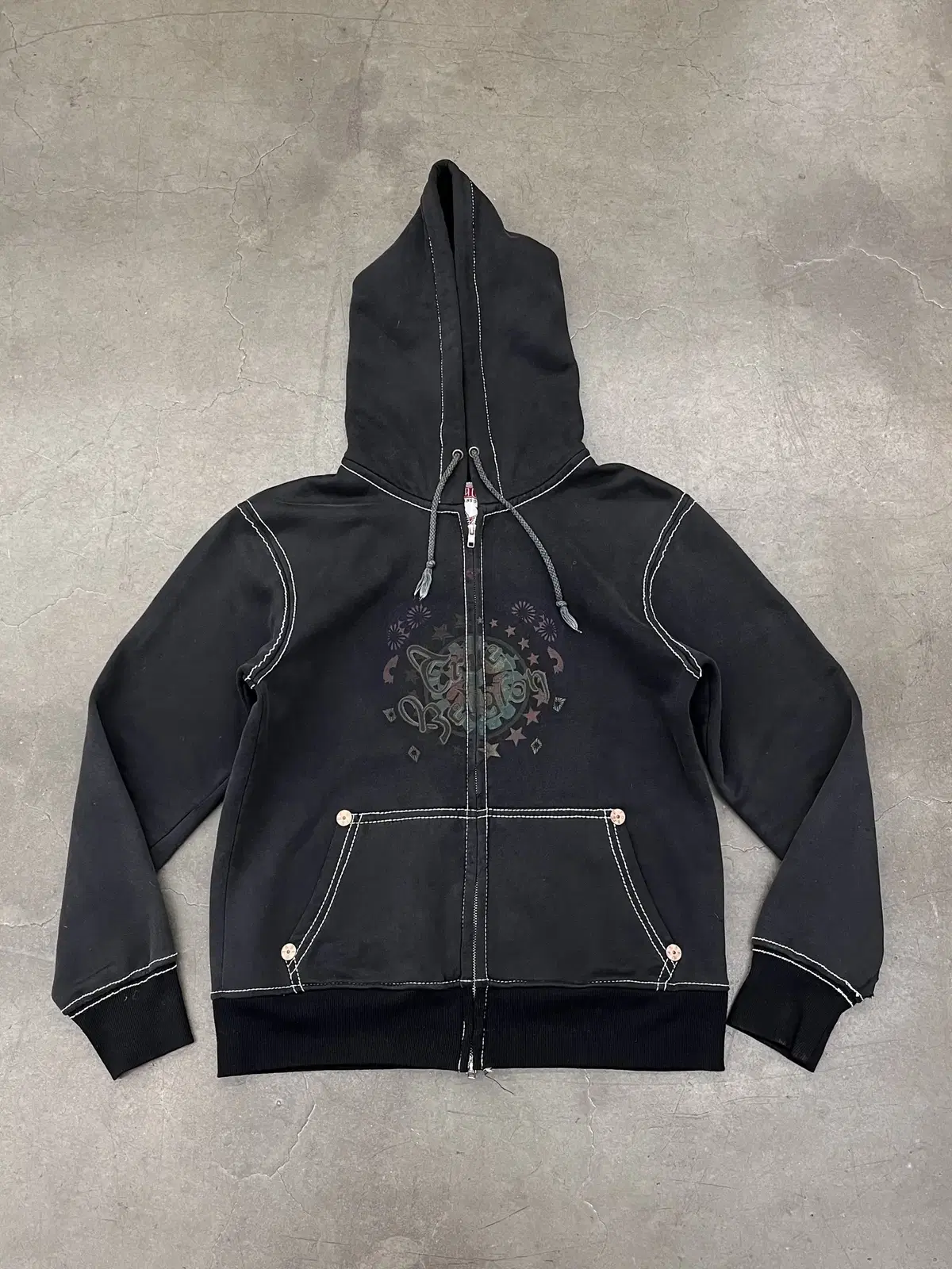 TRUE RELIGION PULLOVER HOOD ZIP UP