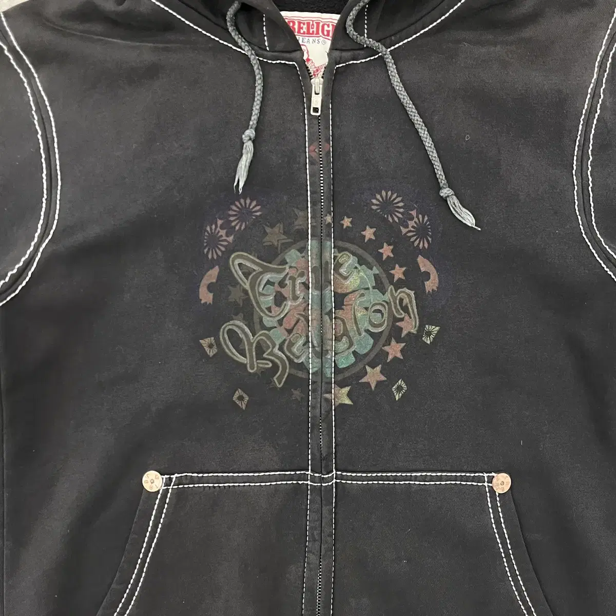 TRUE RELIGION PULLOVER HOOD ZIP UP