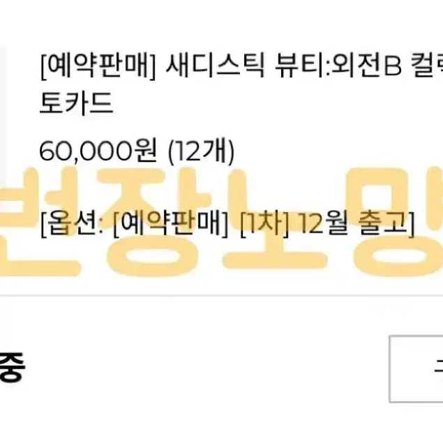 (판매) 새디스틱 뷰티 새뷰 외전 포토카드 컬포 미개봉 시그 레진 봄툰