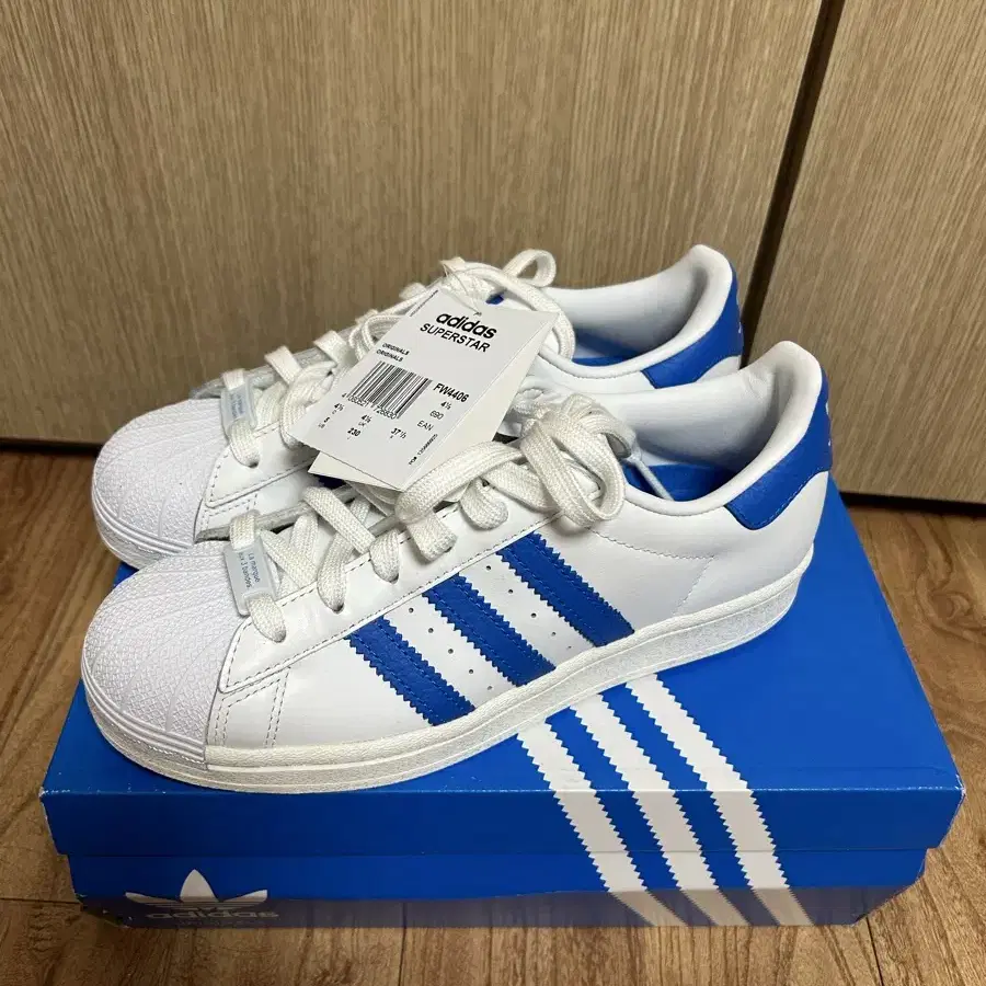 (새것)아디다스 슈퍼스타 화이트 블루버드 Adidas Superstar