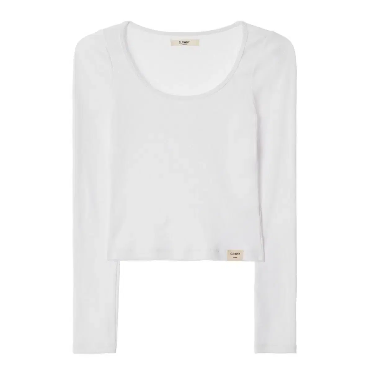 글로니 g classic rib scoop long sleeve 화이트