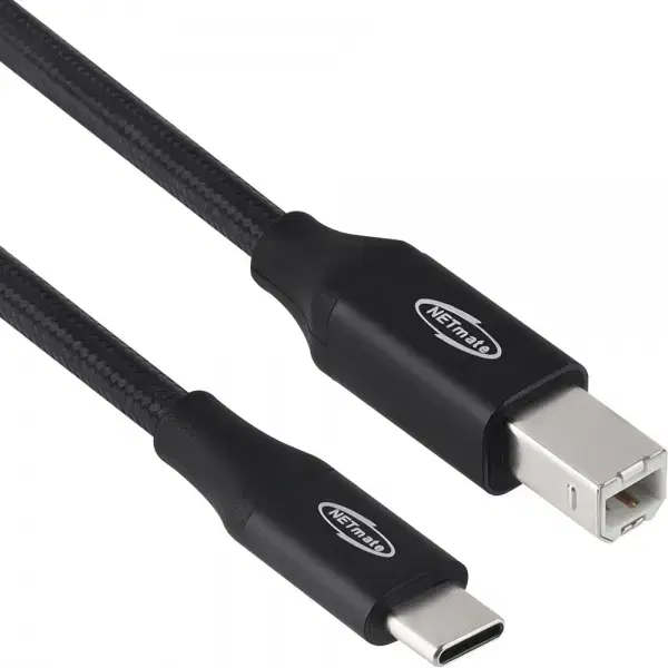 USB 2.0 C-B타입 2중차폐 금도금 패브릭 케이블 0.5m