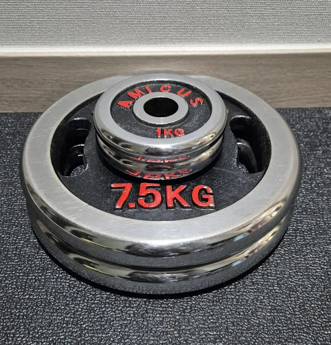 (무료배송) 7.5KG 1KG 경량 크롬 바벨 원판