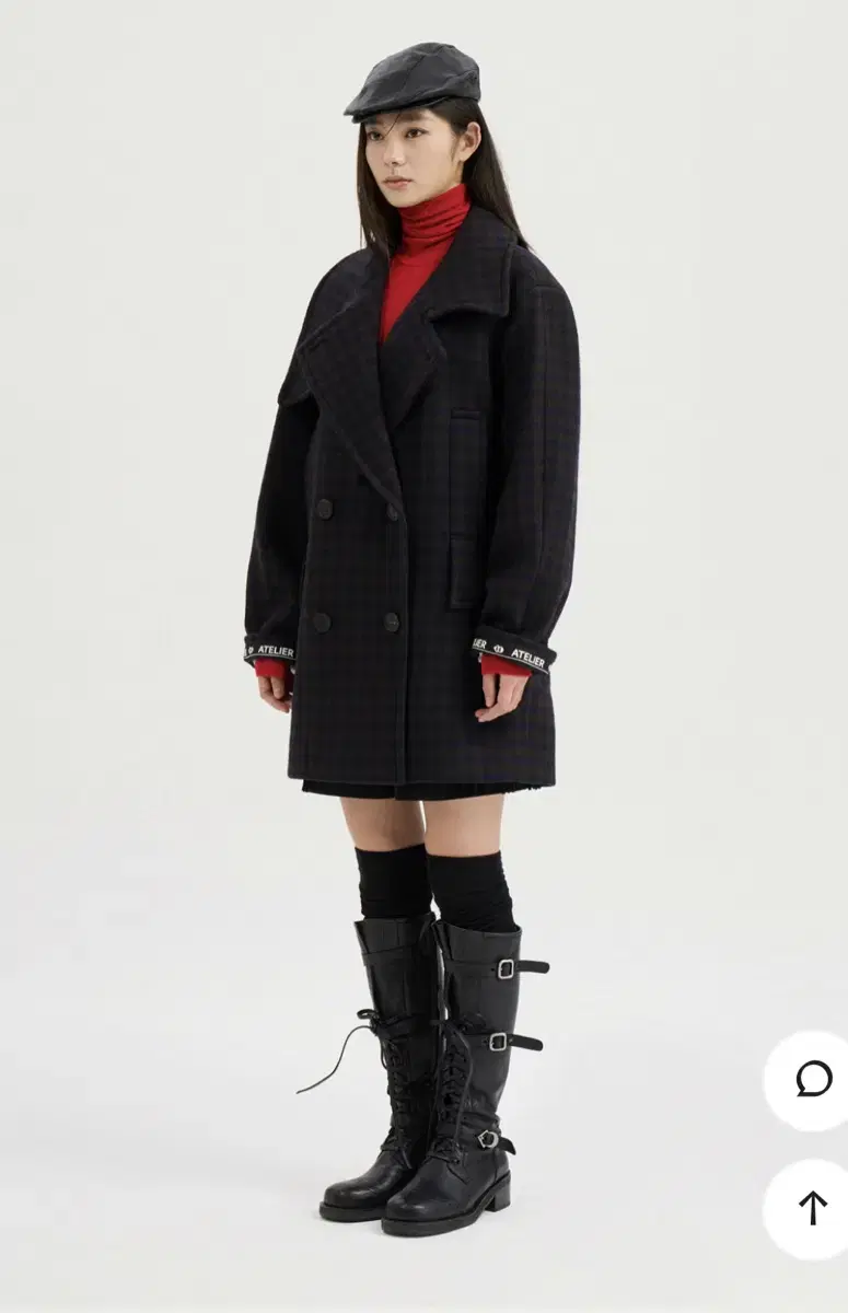 LUCKY CHOUETTE Belted Twill Half Coat