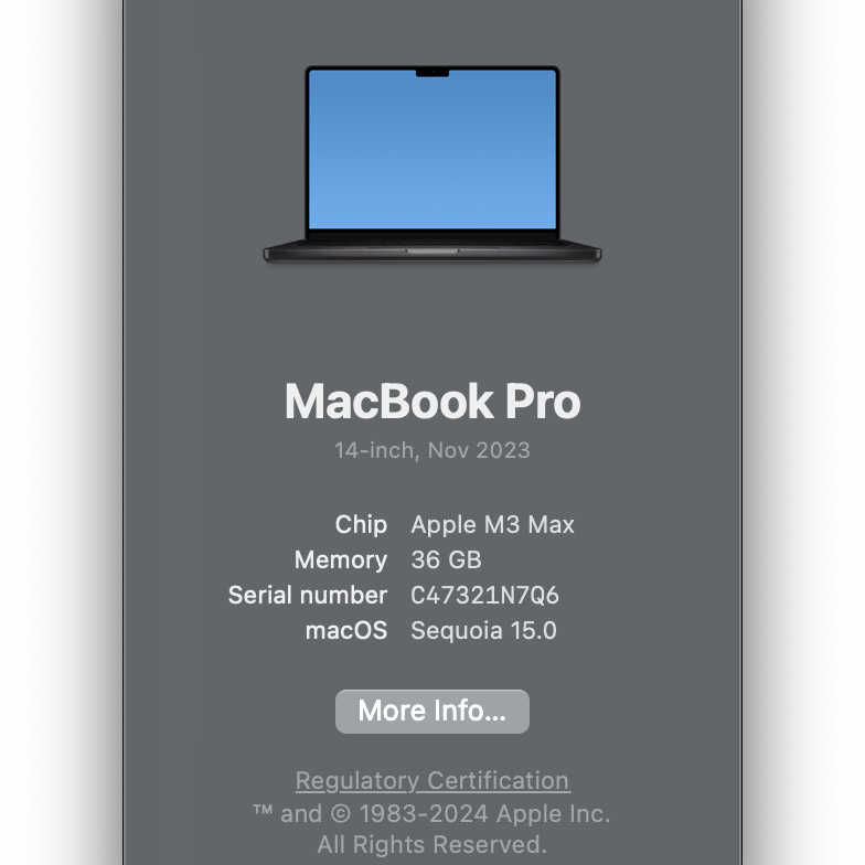 Apple Macbook Pro 14" (M3 Max, 36GB)