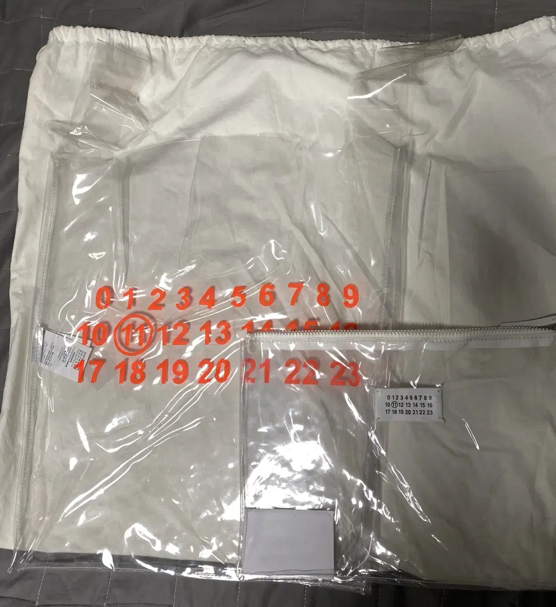 메종 마르지엘라 pvc 쇼퍼백+클러치 팝니다 masion margiela