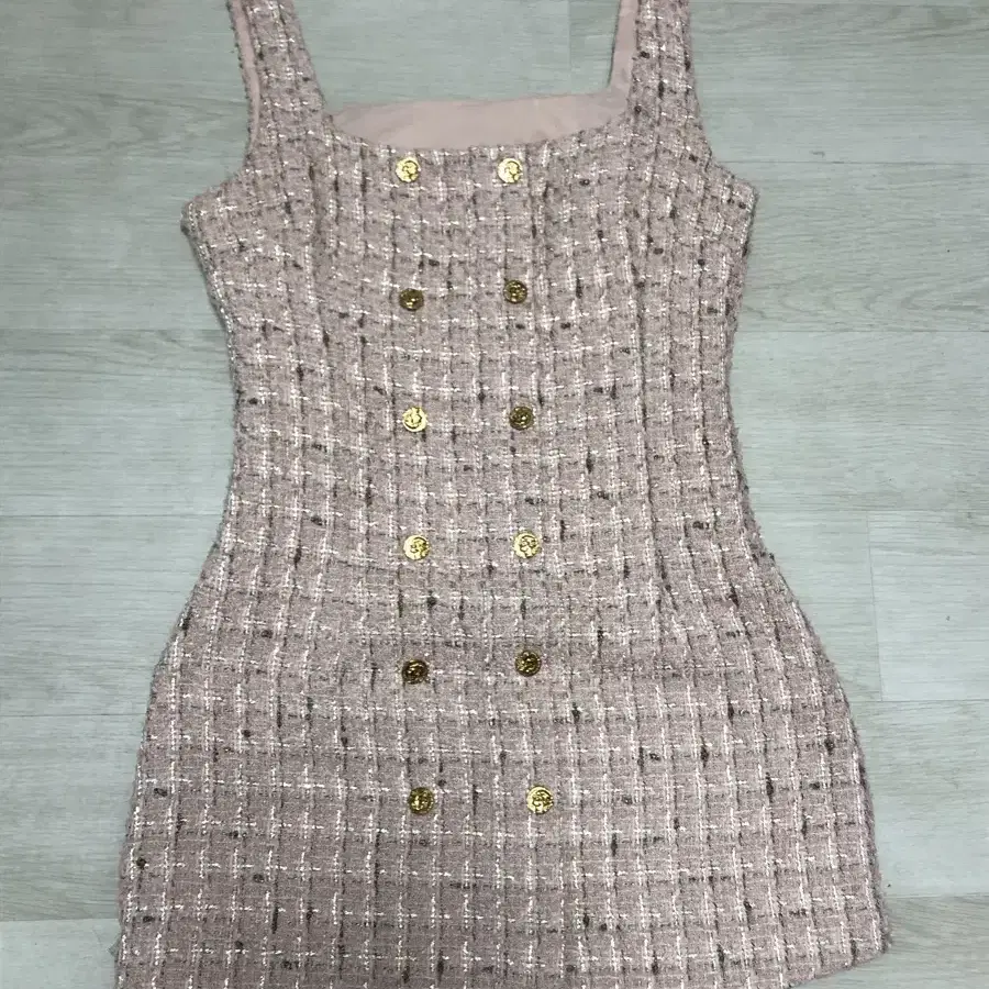 Dusty pink tweed mini dress