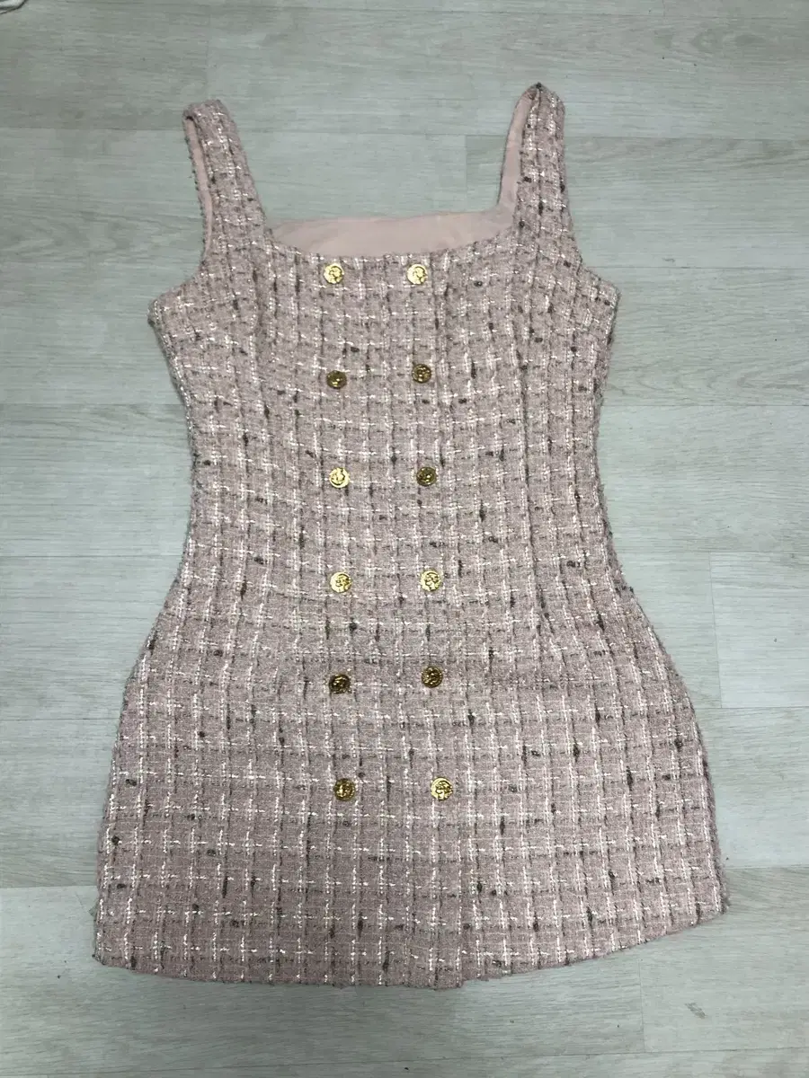 Dusty pink tweed mini dress