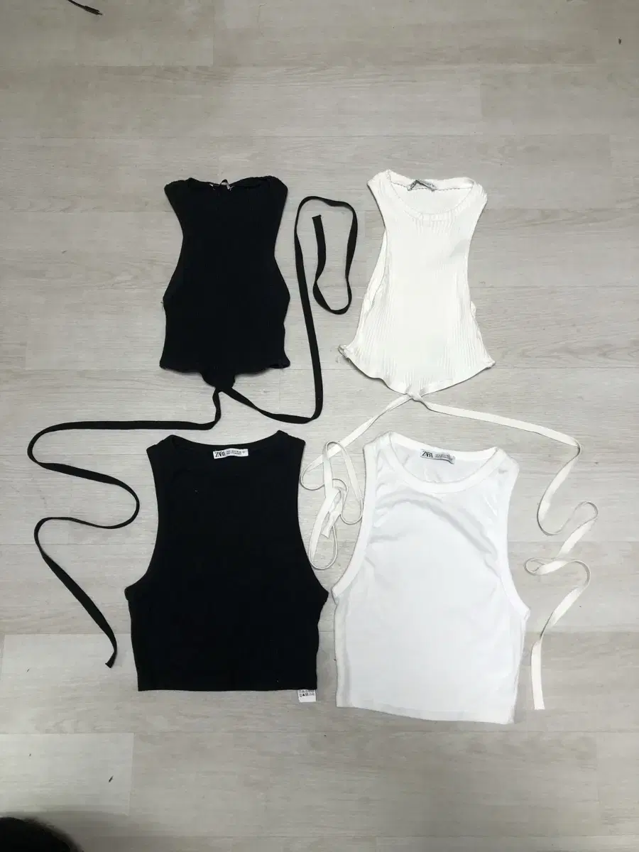 ZARA racerback crop top waist strings