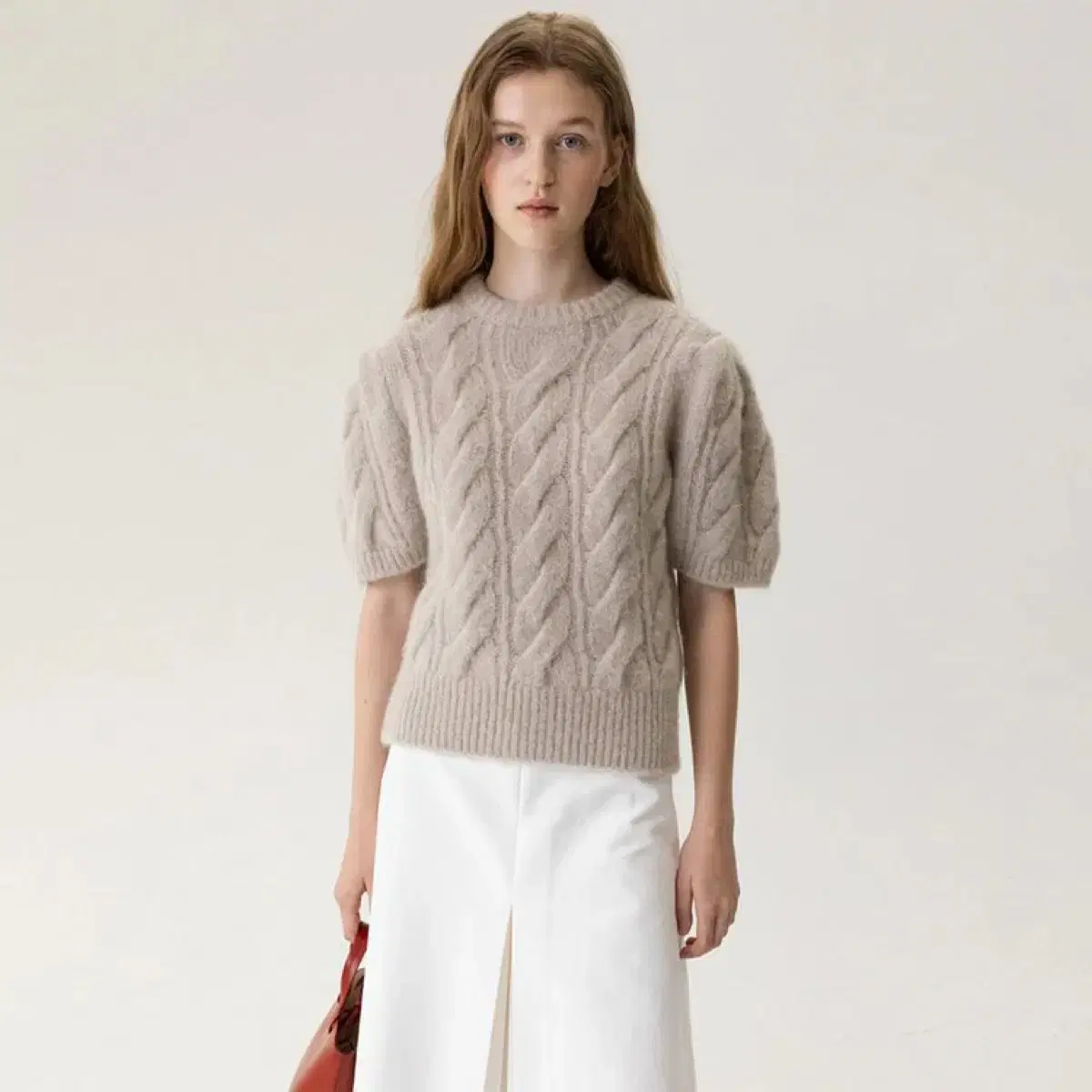 킨더살몬 Lily Half Knit Light-Gray