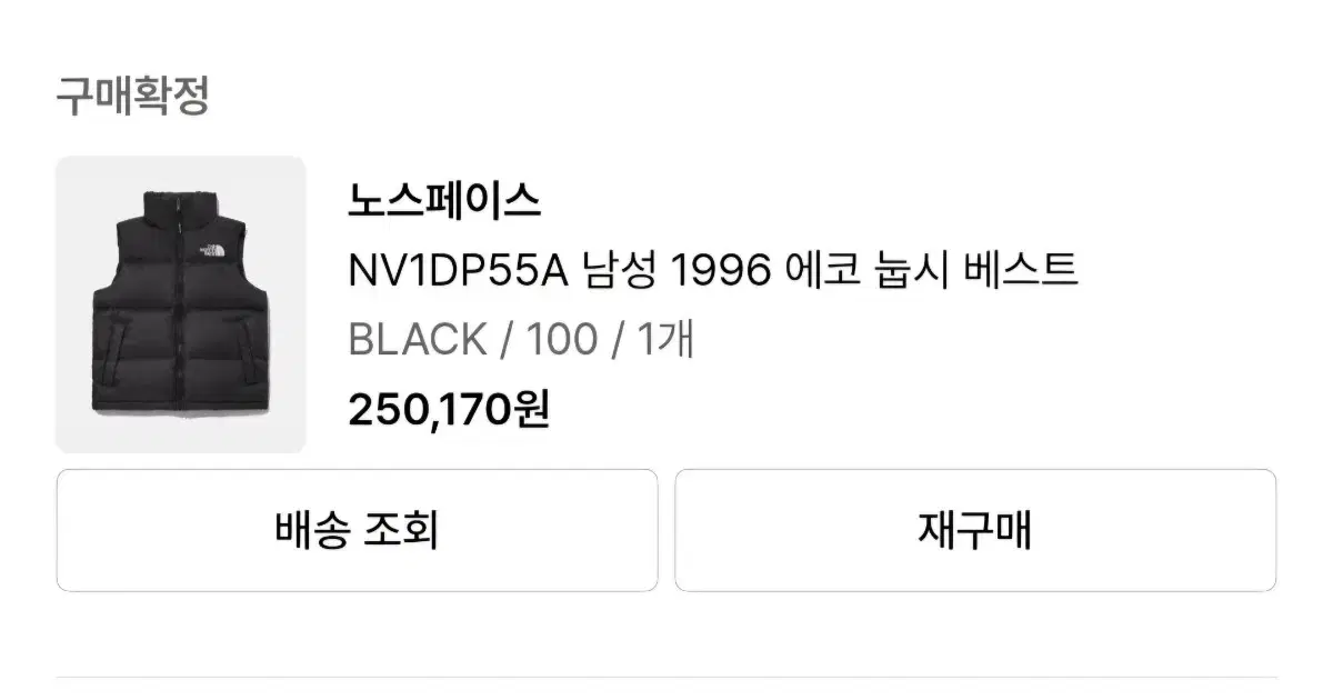 노스페이스 패딩 조끼 1996 레트로 눕시