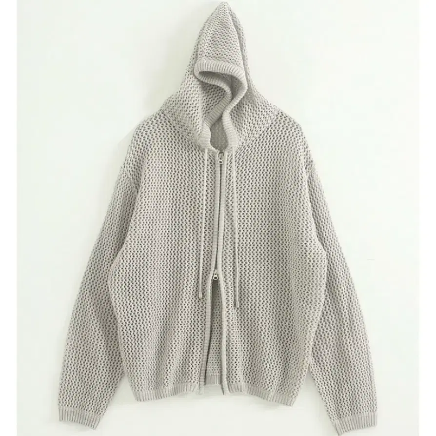 로컬맨션 loose fit 2way netting hood zip-up