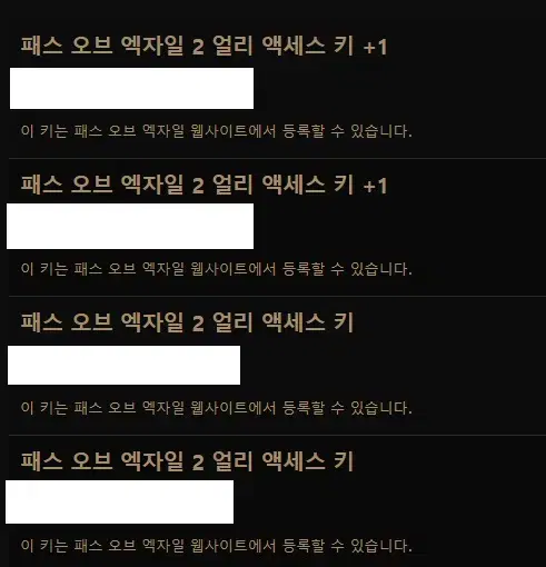 poe2 얼리 엑세스 키 팝니다 *(2개남음)