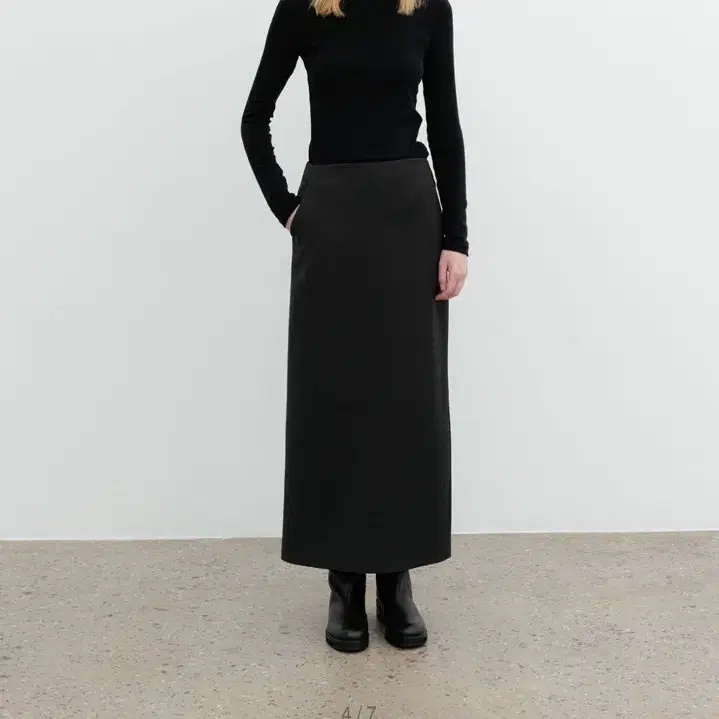 Lfm 스커트 flat h line long skirt 차콜 s