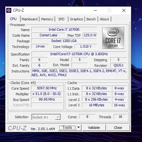 10700k , z490, 32g 튜닝램