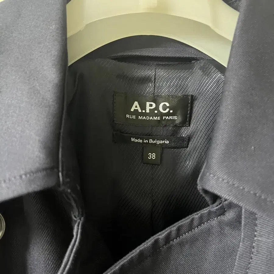 A.P.C. 트렌치 코트 38 FR 다크 네이비