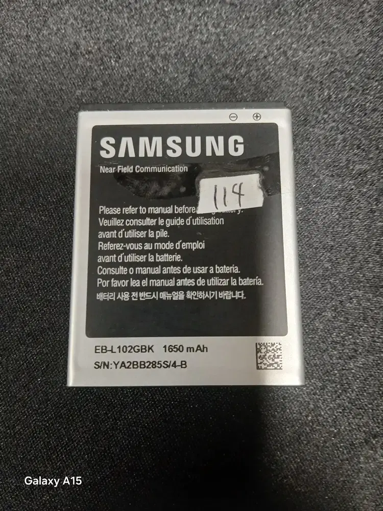 114번 삼성 휴대폰 중고 배터리 EB-L102GBK 1650 mah