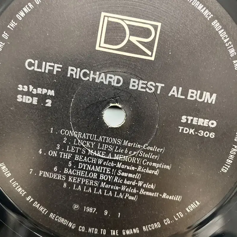 CLIFF RICHARD BEST LP / AA6612