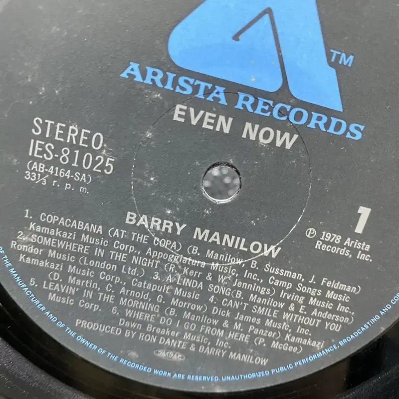 BARRY MANILOW LP / AA6620