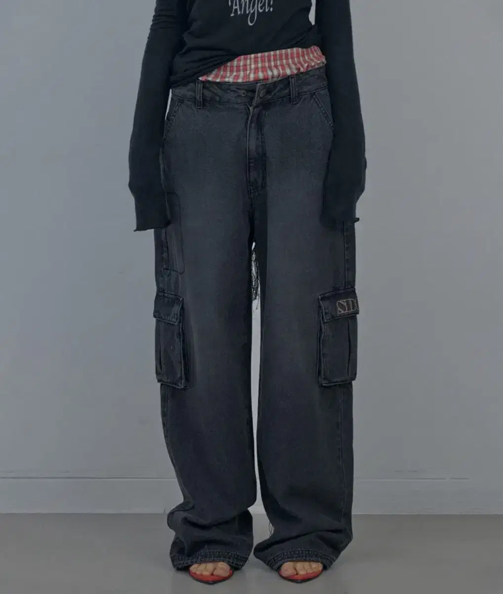 스컬프터 카고팬츠 흑청 Acid Cargo Jogger Pants xs