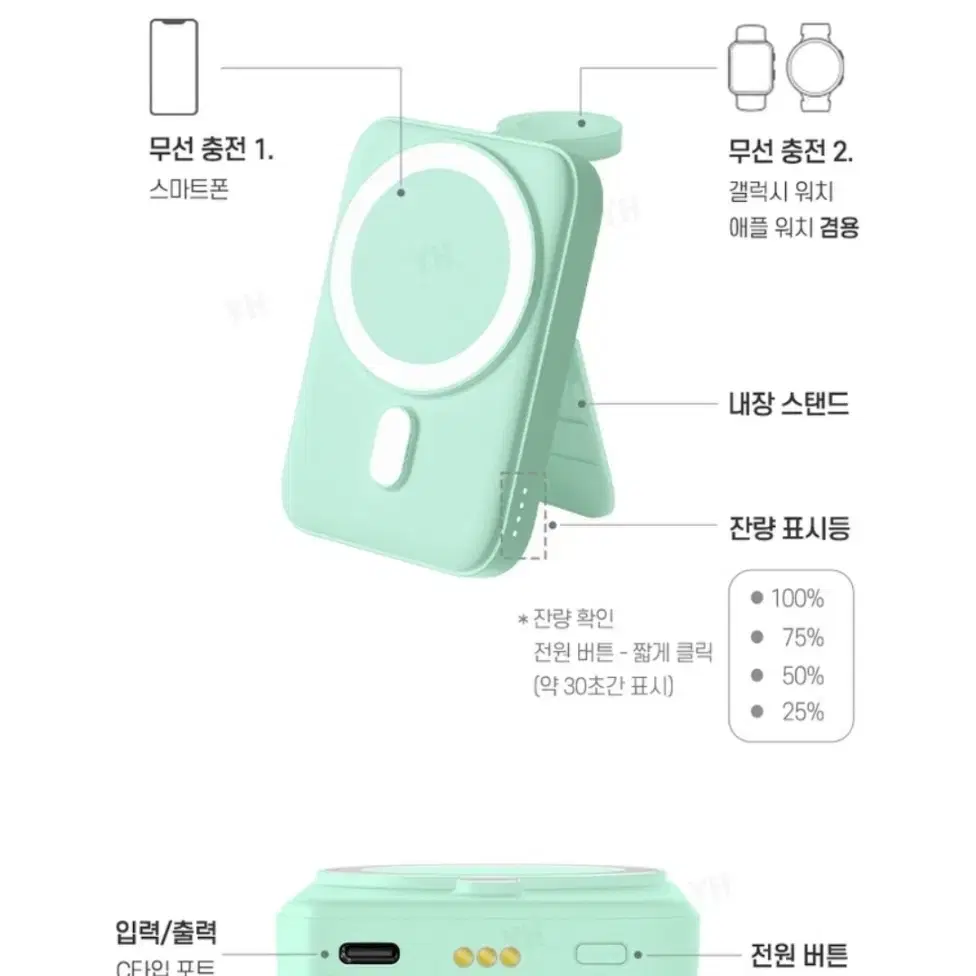 엑스트라 VOLT S19 3in1맥세이프 15W 5100mA 무선보조배터