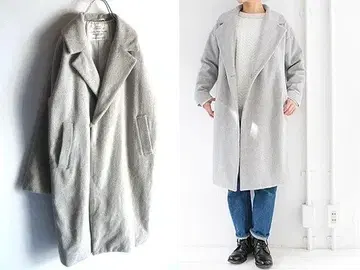 그랑마마 마마도터 울 캐시미어 비버 세미 더블 코트 1 넉넉한 사이즈