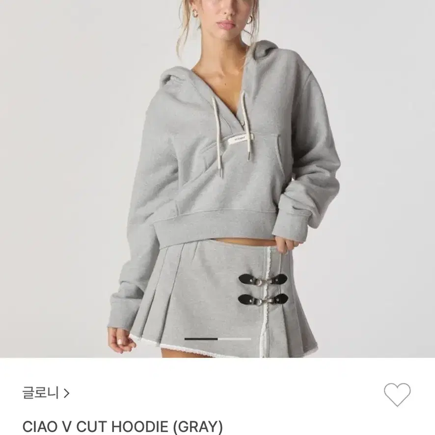 글로니 후드티 CIAO V CUT HOODIE (GRAY)