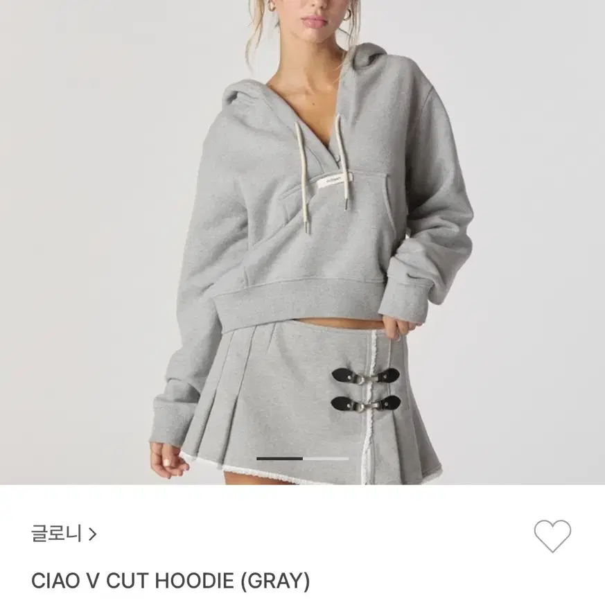 글로니 후드티 CIAO V CUT HOODIE (GRAY)