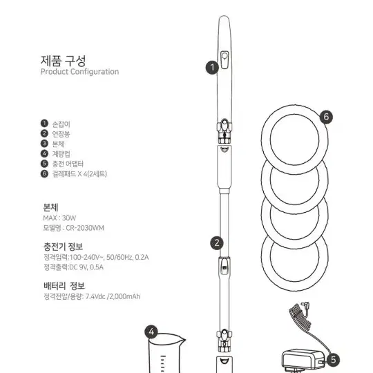 (미개봉)러빙온 듀얼 무선물걸레청소기 CR2030WM