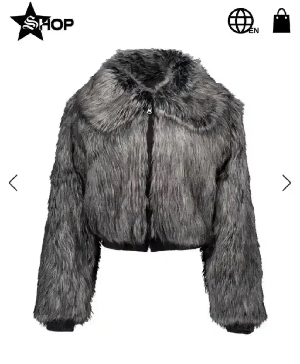 셋업이엑스이 fur short jacket charcoal