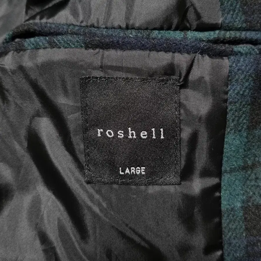 [roshell] 로쉘 블랙와치 싱글 체스터코트 L