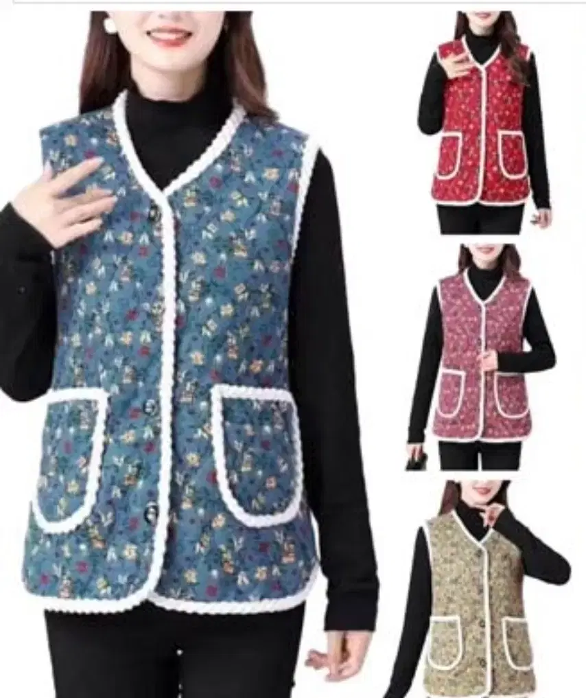 grandmother floral vest retro vest chonkangs fur vest winter vest fever vest kimjang vest