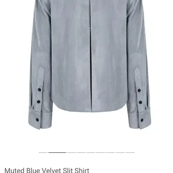 오들리워크샵 셔츠 Muted Blue Velvet Slit Shirt