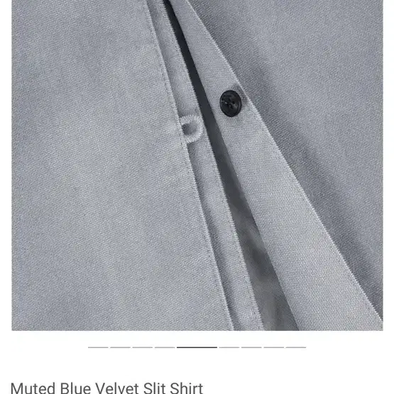 오들리워크샵 셔츠 Muted Blue Velvet Slit Shirt