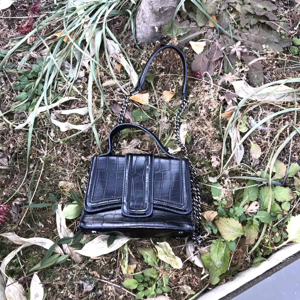 Vintage Zara black leather mini bag