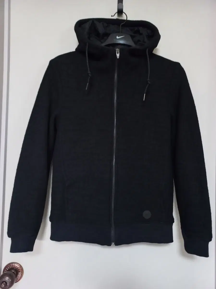 (95~Slim 100)TATE Mohair blend hoodie zip-up black