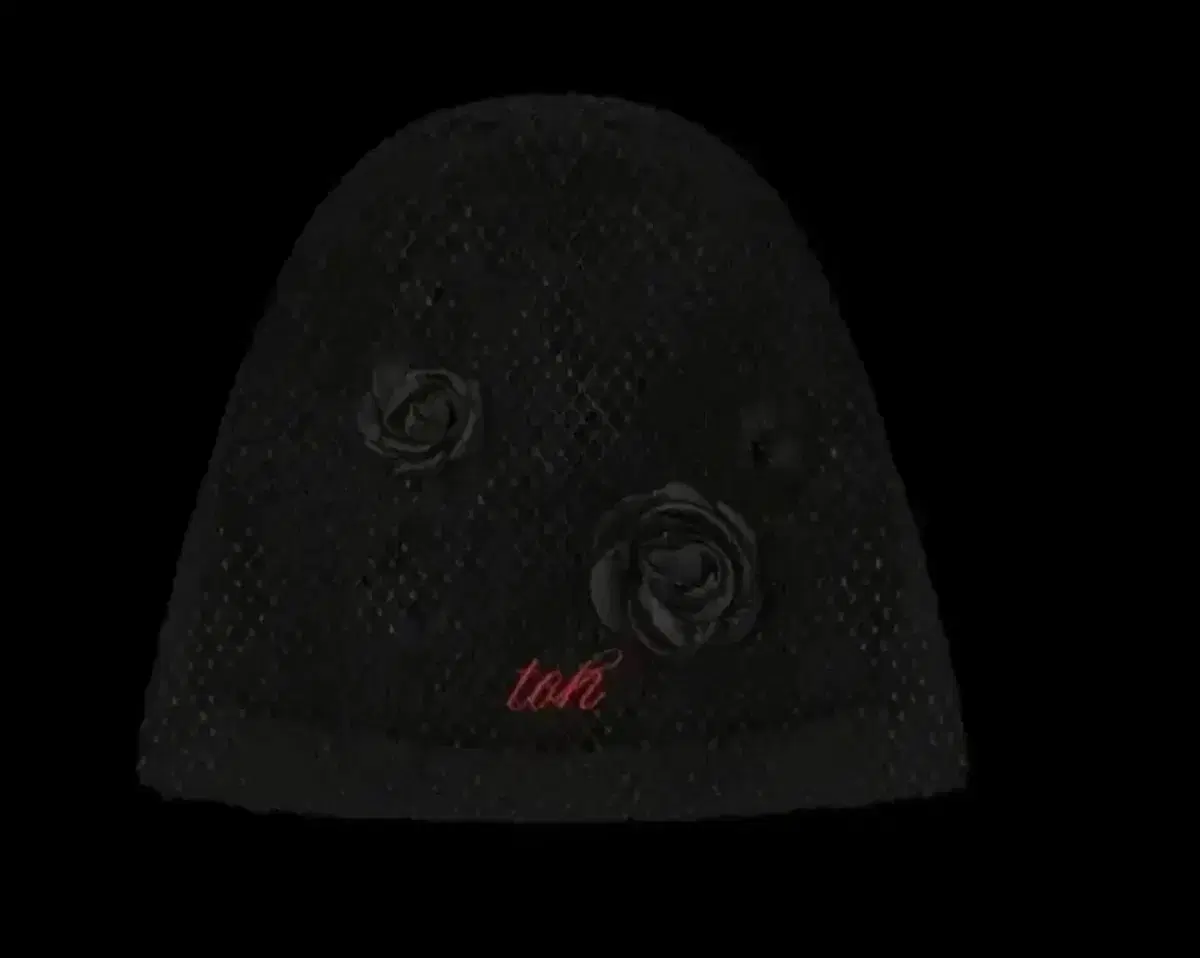 Toh 베일 비니 블랙 rose veil beanie black