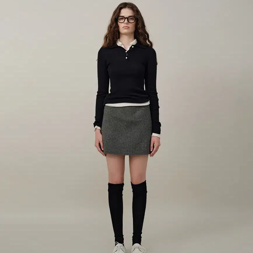 더바넷 Merino Over Knee Knit Socks (블랙)